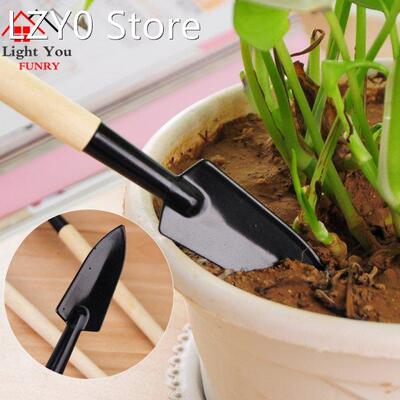 3 PCS Metal Garden Handle Shovel Rake Set Weeding Tool
