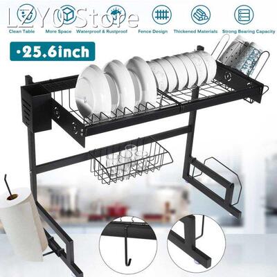 Stainless Steel Dish Drying Rack Over the Sink Kitchen Stora