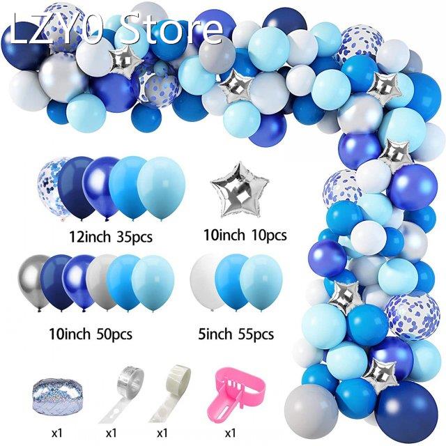 144 Pcs New Retro Color Navy Blue Balloon Arch Garland Kit B