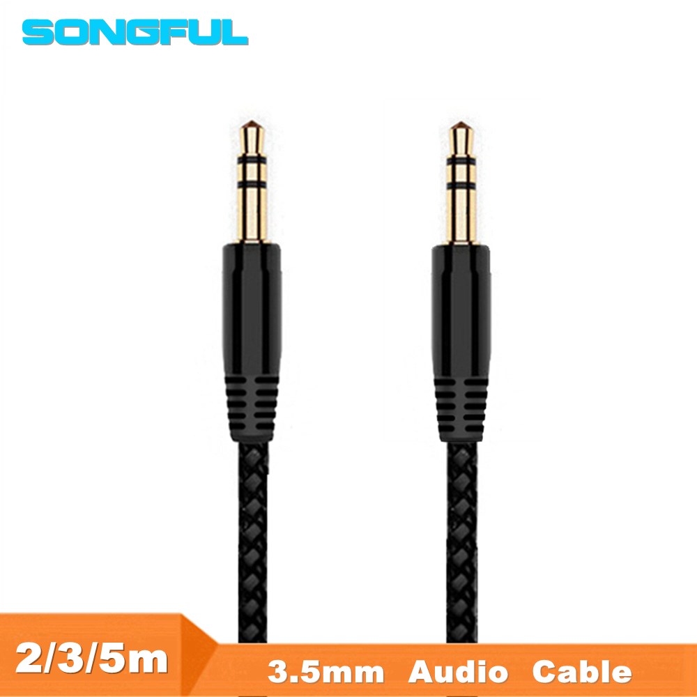 5m / 3m / 2m Male to Male 3.5mm AUX Audio Extension Cable C