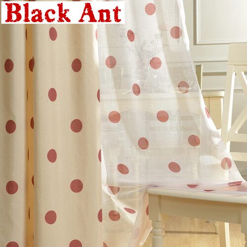 Cute Dots curtain for Kids Room Window Screen Blackout Cotto