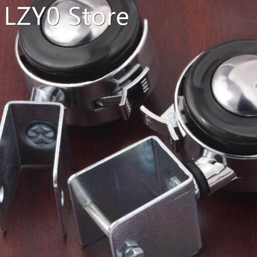 4Pcs 2 Inch Crib Casters Cabinet Clamp with Brake Wheels Nyl