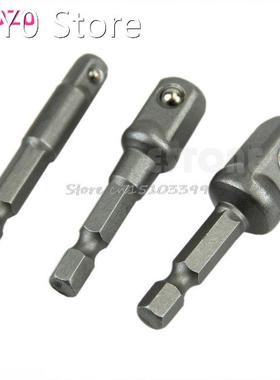 3Pcs New Socket Adapter Set Hex Shank to 1/4,3/8,1/2 Impa
