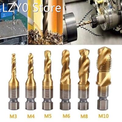6pcs M3-M10 Hss auger tap countersunk burr set Metric compos