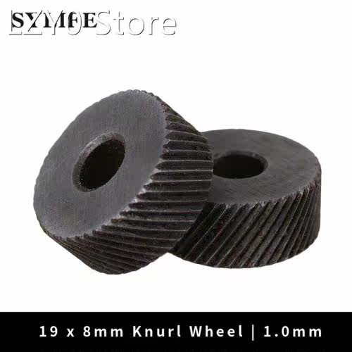 2x Silver 1mm Anti Slip Diagonal Coarse Knurling Wheel for M
