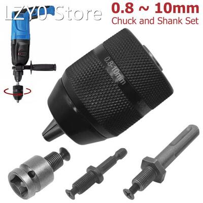 4 Pcs Metal Heavy Duty 1/2-20UNF 0.8-10mm Keyless Drill Chu