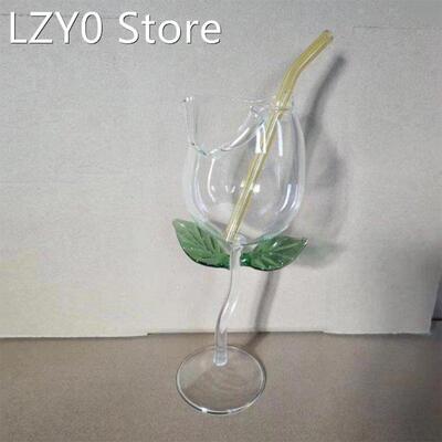 Wine Glass Rose Flower Shape Goblet Lead-Free Red Wine Cockt