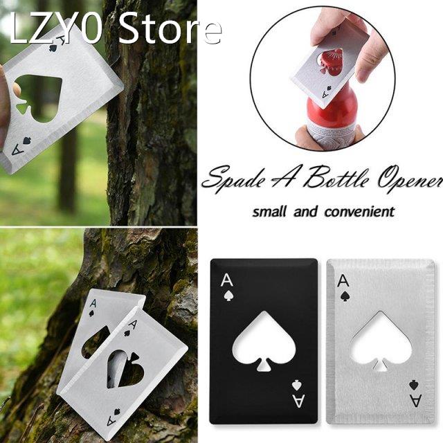 1pcs Creative Poker Shaped Bottle Can Opener Stainless Steel