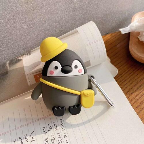 Cute Cartoon penguin 3D case for airpods 1 2 charging box s