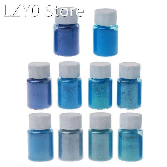 10 Colors Sea Blue Mica Powder Pearl Pigment Epoxy Resin Col