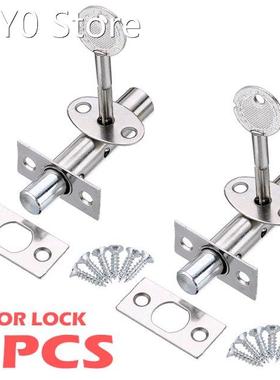 2 Set New Security Door Bolts With Fitting & Star Key Se