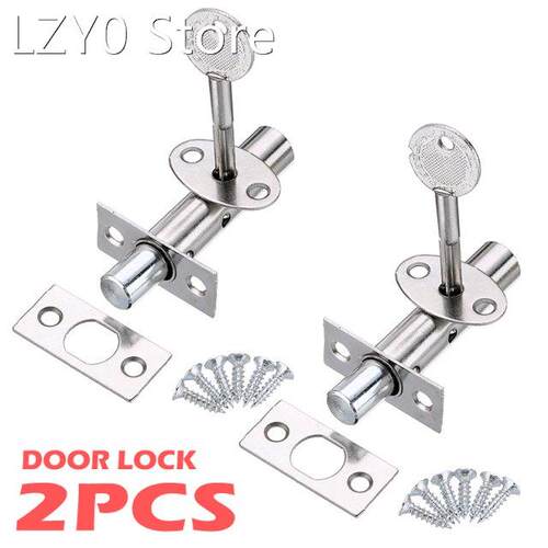 2 Set New Security Door Bolts With Fitting & Star Key Se