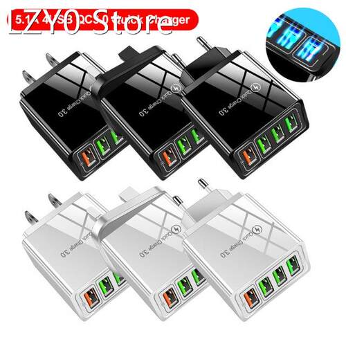 USB Charger Fast Charging Wall Chargers 4USB Phone Charger 5