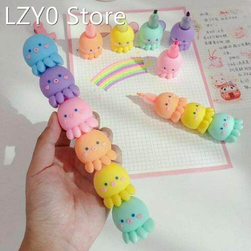 Kawaii Multicolor Assembly Octopus Fluorescent Marker Marker