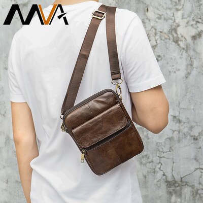 MVA Male Bag Messenger Bag Men Leather Casual Men Shoulder