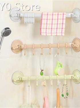 6 Hooks Movable Bathroom Hooks Plastic Suction Cup Kitchen H