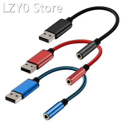 0.2m/1m 2In1 USB to 3.5mm Cable USB Computer AUX Headphone A