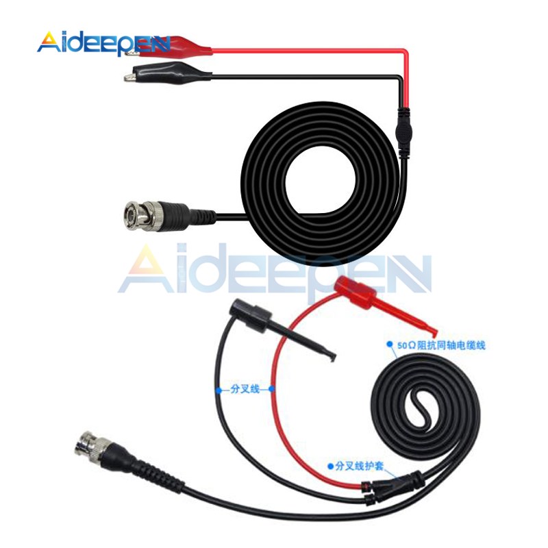 P1007 P1011 BNC Q9 Male Plug to Dual Hook Clip Probe Cable
