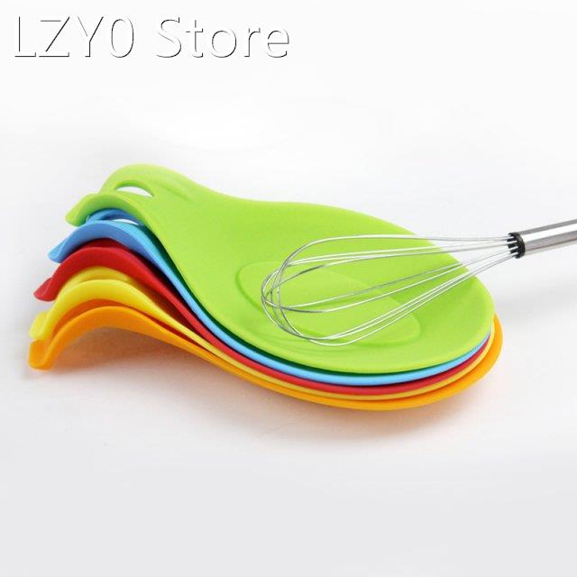 1Pcs Silicone Spoon Insulation Mat Silicone Heat Resistant P