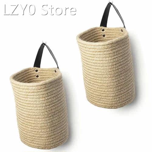 Jute Hanging Storage Basket - Jute Rope Woven Storage Bins H