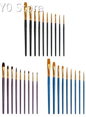 10Pcs Nylon Paint Brushes Set for Drawing Painting Acrylic W