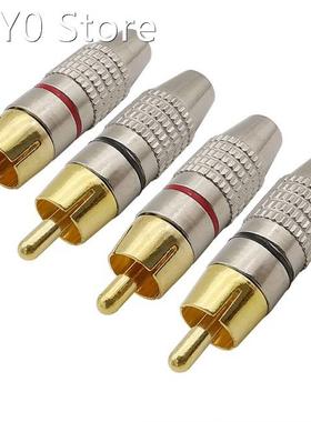 4Pcs RCA Male Adapter Non Solder Audio RCA Plug Solderless A