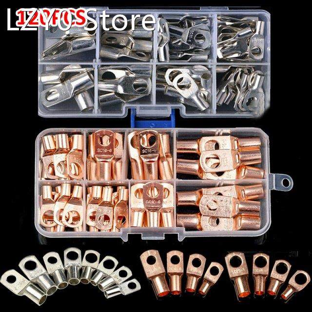 120pcs/set Tin Plated Copper Copper Tube Terminals Lug Ring