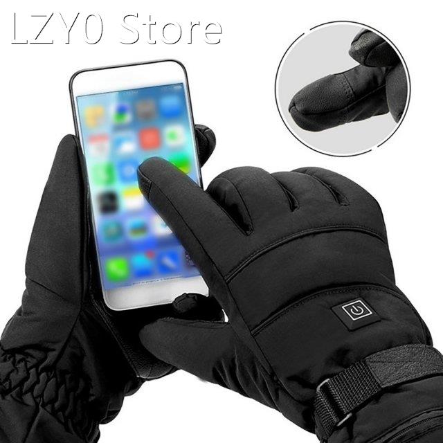 Waterproof Motorcycle Gloves Heated Moto Heating USB Hand Wa