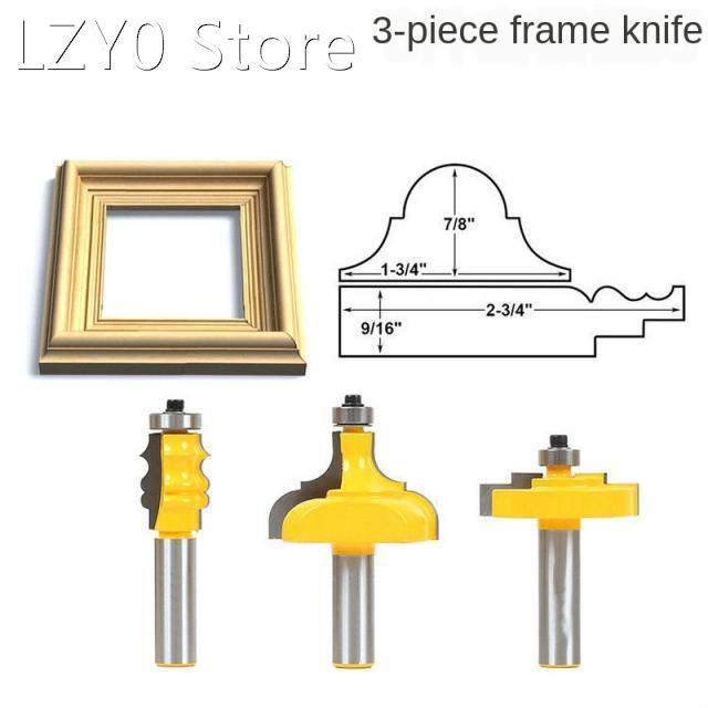 3PC 1/2 Shank Picture Frame / Molding Router Bit - Large Tri