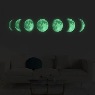 Luminous Moon phase 3D Wall er living room wall decoration M