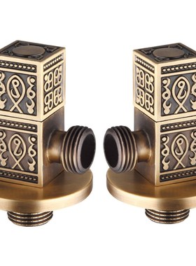 Antique Carving Copper Triangle Valve Toilet Tee Full Coppe