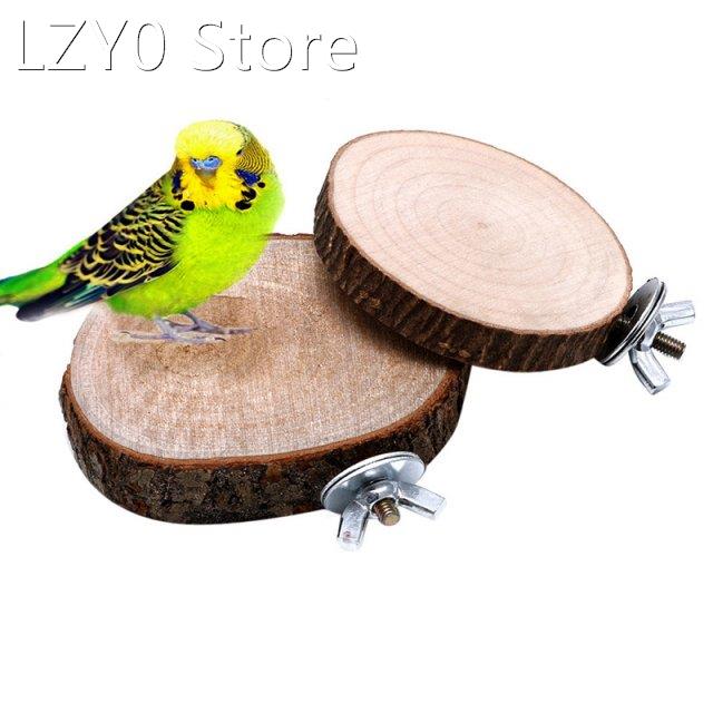 Pet Bird Parrot Chew Toy Polishing/Unpolished Wooden Hanging