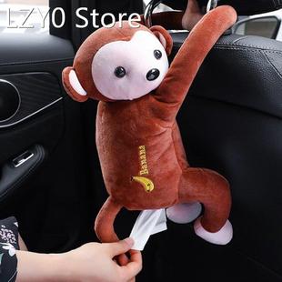 Car Tissue Holder Cartoon Monkey Home Office Car Hanging Pap