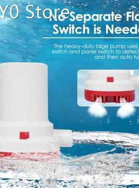 Bilge Pump 2000 GPH High Capacity 12V 24V DC Submersible Wat