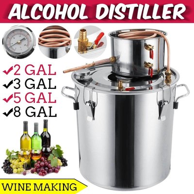 Durable 2GAL/3GAL/5GAL/8GAL DIY Home Distiller Moonshine Al