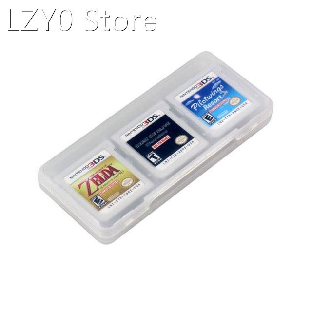 Clear 6 in 1 Game Card Storage Case Cartridge Box for Ninten