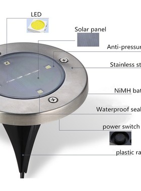 Multiple pieces 4 8 12 16LED Solar nderground Lights Stainle