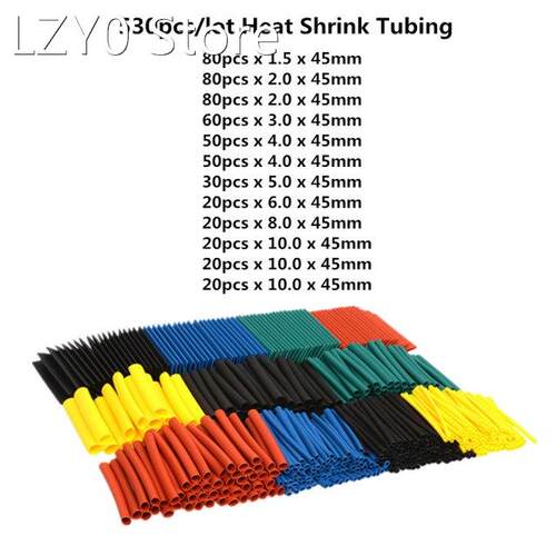 530Pcs Assorted Polyolefin Heat Shrink Tube Cable Sleeves Wr