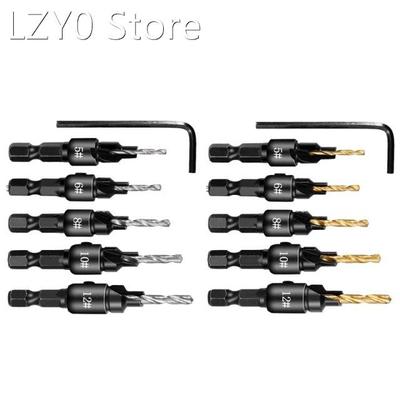 6 Pieces Countersink Drill Woodworking Drill Bit #5 #6 #8 #1