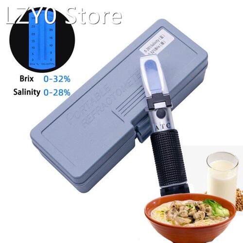 2 in 1 Handheld Brix/salinity refractometer sugar Brix 0-32%