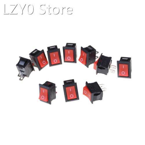 10pcs SPST 2PIN ON/OFF G125 Boat Rocker Switch 250V 6A Car D