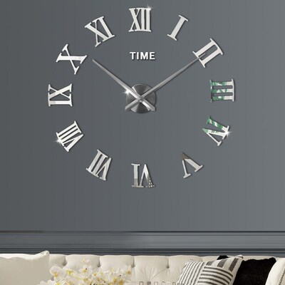 DIY 3D Large Wall Clock er Acrylic Mirror Big Kitchen Clock