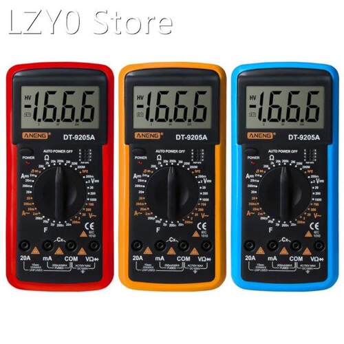DT9205A Digital Multimeter hFE AC DC Triode Diode Resistance