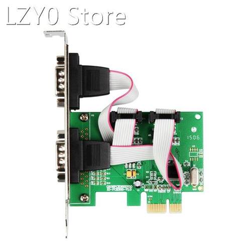 PCI Express 2 Ports Serial RS232 Com Db9 Controller Card PCI