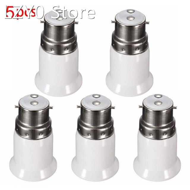 5pcs B22 To E27 Led Lamp Bulb Base Conversion Holder B22 To