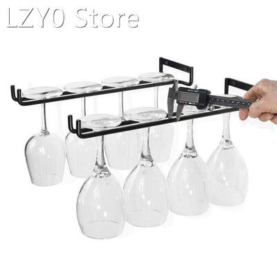 Iron Wine Glass Holder Hanging Cups Rack Storage For Cabinet