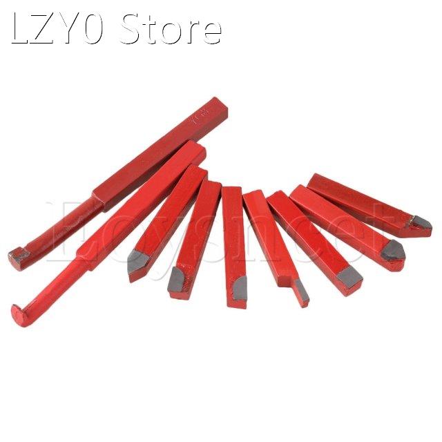 9 x Red Iron Lathe Turnning Tool w/YW1 Alloy Tool Bit 10x10m