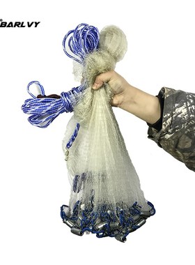 American Hand Cast Net Diameter 2.4- 7.2m Fishing 4.2m Netwo