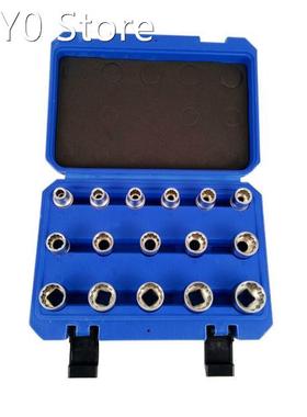 16PC 1/2'' Combination Drive Socket Set Hex Socket C