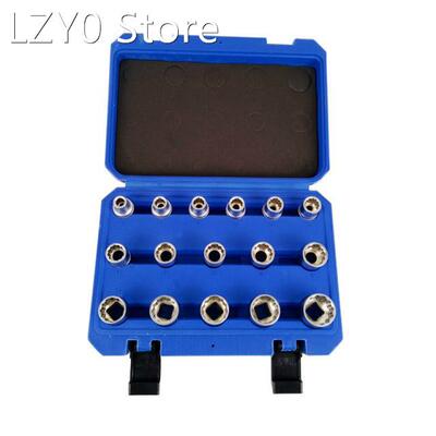 16PC 1/2'' Combination Drive Socket Set Hex Socket C